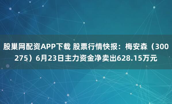 股巢网配资APP下载 股票行情快报:梅安森(300275)6月23日主力资金净卖出628.15万元